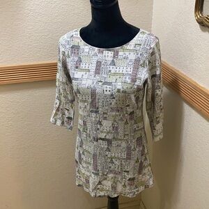 Brand NWT! Soch abstract design 3/4 sleeve blouse!!